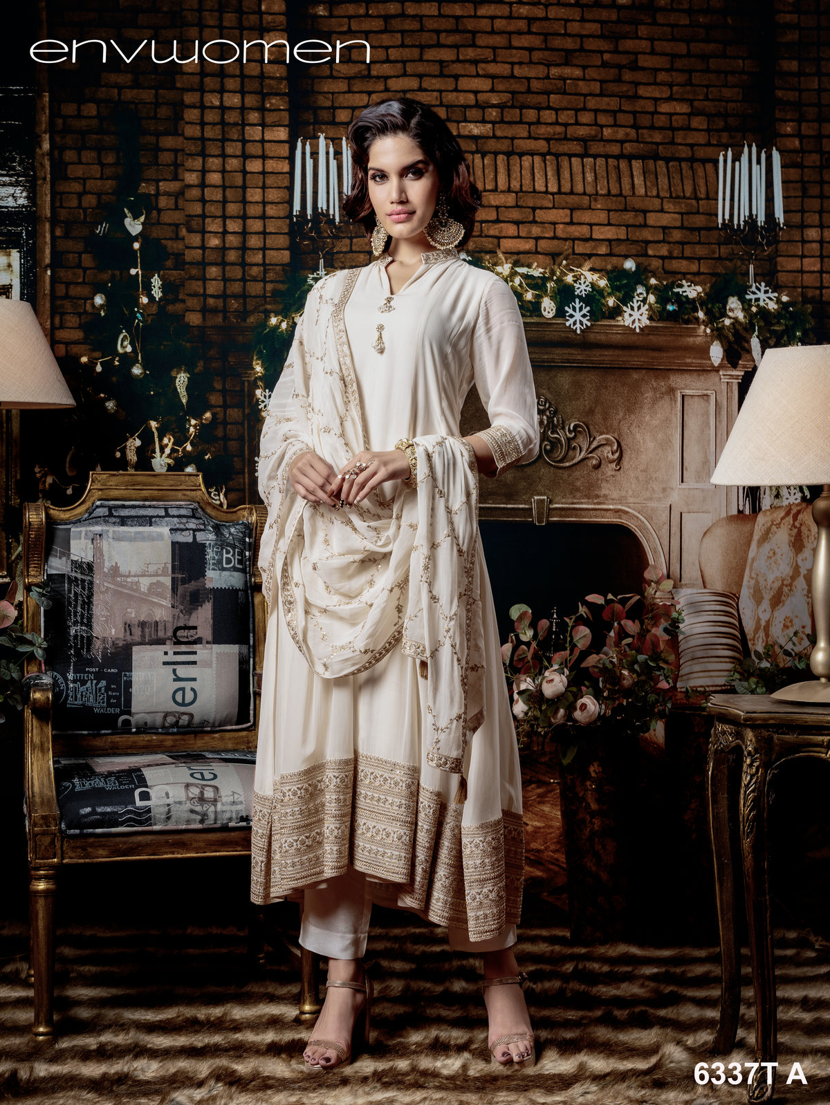 White Georgette Anarkali Suit